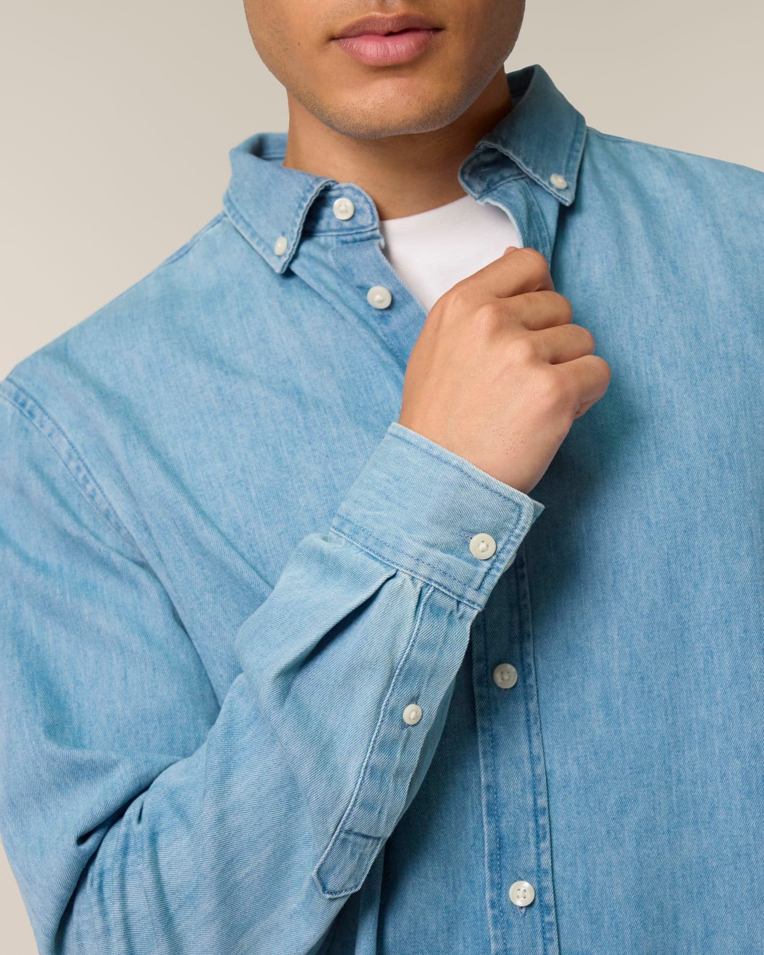 Stanley Denim Shirt — Light Wash