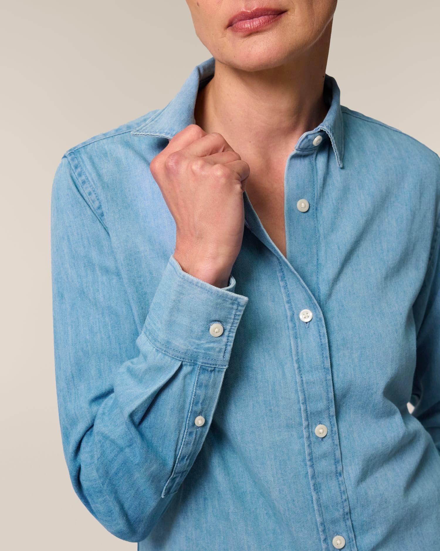 Stella Denim Shirt — Light Wash